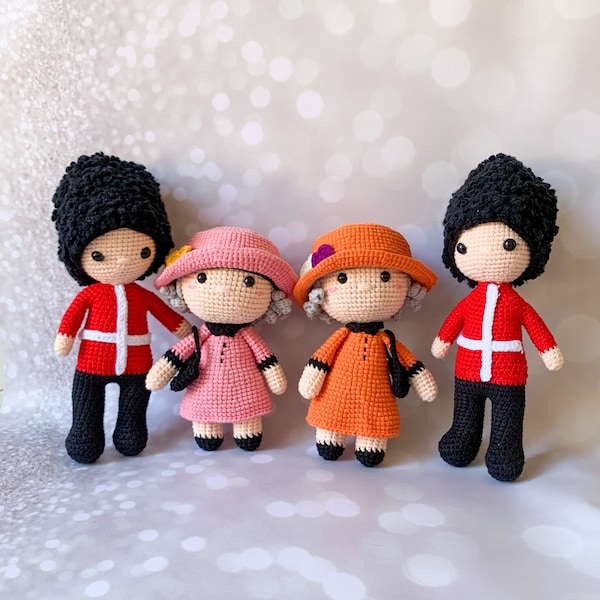 Queen Elizabeth Crochet Doll, The Queen Crochet, Queen Elizabeth Doll, Queen Elizabeth II, Beloved Elizabeth II, The Royal Guard, Soldier