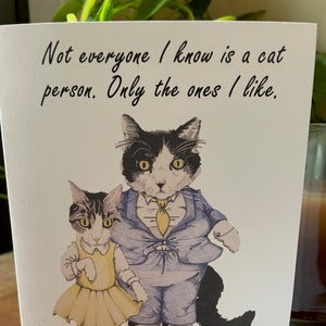 Cat Lovers Blank Greeting Card