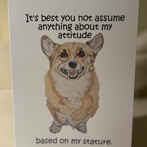 Tarjeta de felicitación en blanco de Corgi