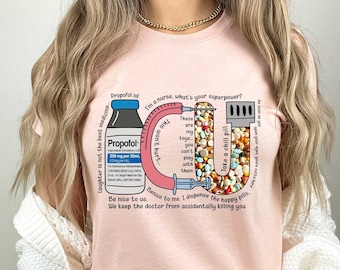 ICU Nurse Shirt, Intensive Care Unit Nurse, RN Nurse, Crna Propofol Nurse, Medical Critical Care, Pharmacology Gifts, Nurse Appreciation