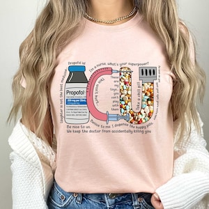 ICU Nurse Shirt, Intensive Care Unit Nurse, RN Nurse, Crna Propofol Nurse, Medical Critical Care, Pharmacology Gifts, Nurse Appreciation