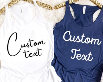 Custom Text Women Tank Top, Personalized Custom Tank Top, Tank Top Custom Text Tank Top, Summer Beach Custom Tank Top, Persoonalized Tee