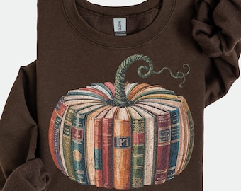 Fall Book Pumpkin Sweatshirt, Thanksgiving Book Reader Hoodie, Fall Bookish Hoodie, Pumpkin Book T-Shirt, Pumpkin Sweater, Fall Gift