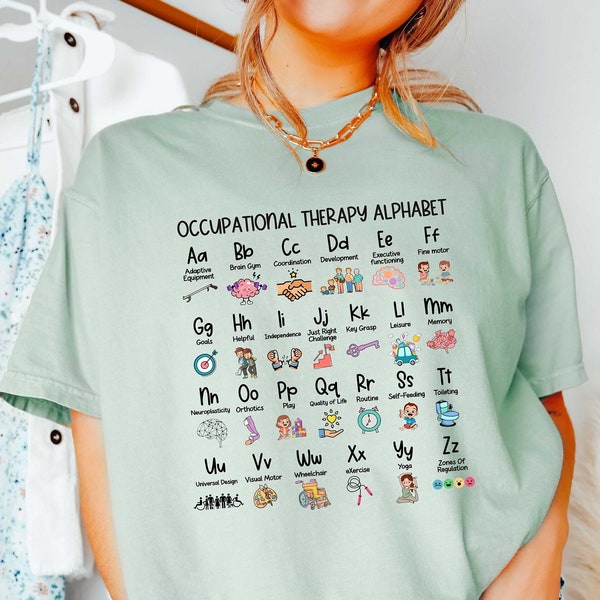 Coping Skill Alphabet Shirt,  Occupational Therapy Alphabet Shirt, School Counselor Shirt, OT Shirt, Therapist Shirt, Psychologist Shirt