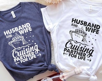 Husband And Wife Shirt, Husband And Wife Cruising Partners For Life Shirt, Cruise Vacation Shirt, Cruise Shirt, Husband Wife Couple Shirt