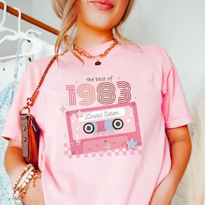 Retro 1983 Birthday Shirt, Retro 1983 Birthday Shirt, The Best Of 1983, 80&#39;s Hits Shirt, Women&#39;s 40th Birthday Shirt, 40th Milestone Shirt
