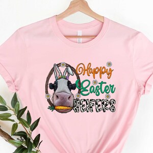 Cow Bunny Ears T-Shirt, Easter Farming Cow Shirt, Easter Bunny Tshirt, Carrot Rabbit Shirt, Easter Bunny Cow Shirt