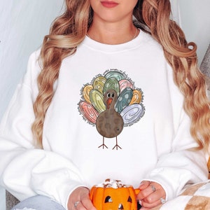 Cute Turkey Shirt, Thanksgiving Turkey Sweatshirt, Turkey Crew Shirt, Thanksgiving Family Shirt, Thanksgiving Shirt For Kids, Turkey Shirt