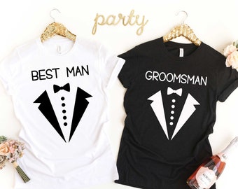 Groomsman Shirt, Best Man, Bachelor Party Shirt, Grooms Man, Personalized Wedding Party Shirt, Groomsmen Proposal Gift, Groom Gift Tee