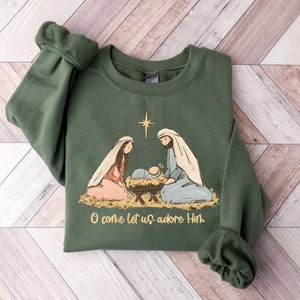 Nativity Scene Sweater, Christian Christmas Sweatshirt, Christmas Nativity Shirt, True Story Nativity, Religious Christmas Gifts, Jesus Tee