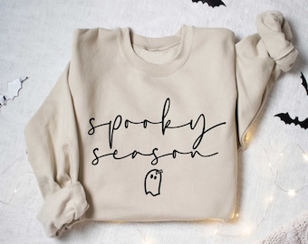 Spooky Season Sweatshirt, Halloween Ghost Sweater, Halloween Sweatshirt, Cute Ghost Sweater , Halloween Sweatshirt Gift