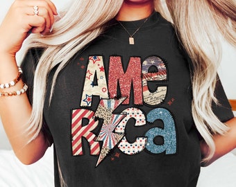 4th of July America Shirt, Sparkly America Shirt, Independence Day, 4th of July Shirt, Leopard 4th of july Shirt, USA America Shirt