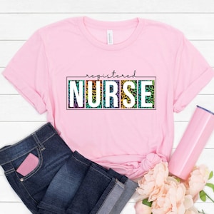 Registered Nurse Shirt, Leopard Registered Nurse Shirt,RN Shirt, Nurse Life Shirt, Nurse Day Shirt, Gift For Nurse,  Nurse Student Shirt