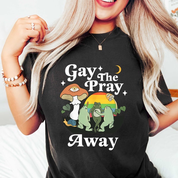 Gay the pray away shirt, Gay frog shirt, Funny Gay shirt, Cottagecore LQBTQ shirt, Retro Queer Shirt lesbian bisexual Shirt, trans pride Tee