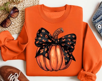 Pumpkin Season Sweatshirt, Fall Season Vibes Sweatshirt, Coquette Pumpkin Sweatshirt, Halloween Pumpkin Season Sweatshirt,Women Fall Sweater