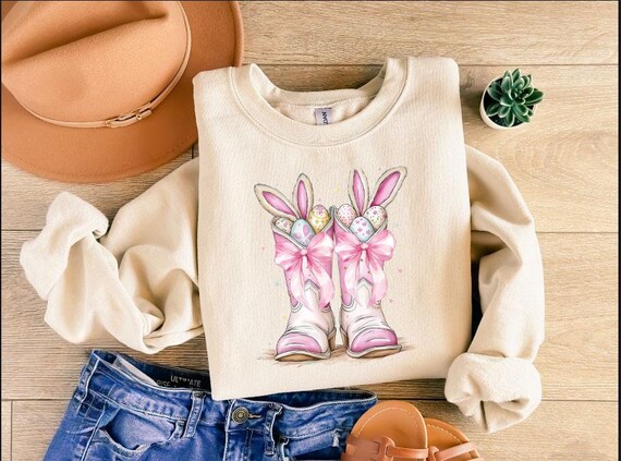 Western Easter Boots Shirt, Howdy Easter Sweatshirt, Cowgirl Easter Hoodie, Spring Easter Season Shirt, Western Girl Easter Shirt