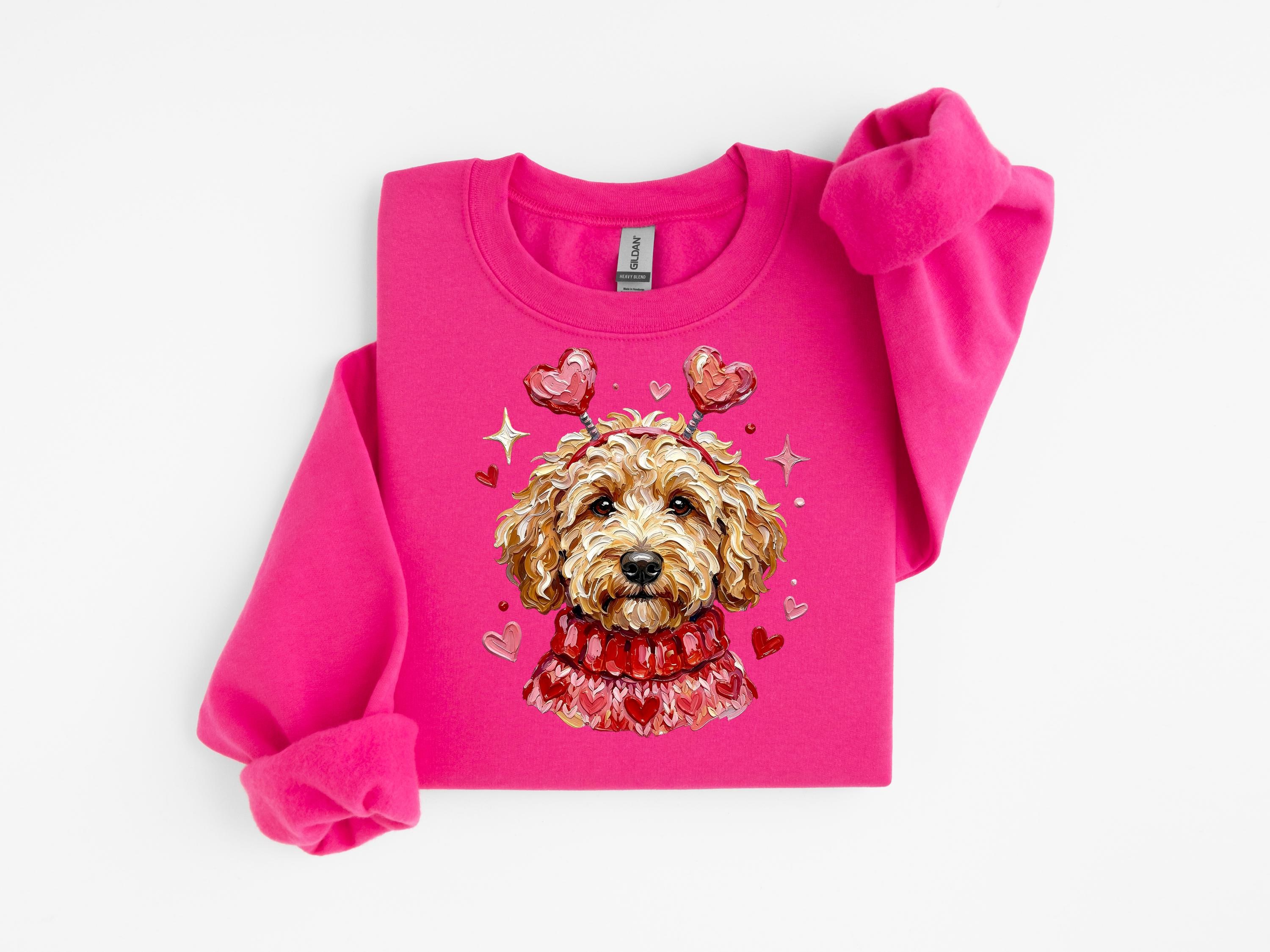 Valentine Cute Puppy Sweatshirt, Cavapoo Lover Valentine Shirt, Happy ...