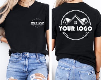 Bella Canvas® Custom Logo Front & Back Tshirts, Company Design Double Sided Shirt, Personalized Logo Tee, Custom Logo Shirt, Your Own Logo