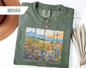 Comfort Colors® Retro Fearfully and Wonderfully Shirt,Floral Shirt, Retro Christian Women Shirt, Bible Verse Shirt, Wildflower Jesus Shirt