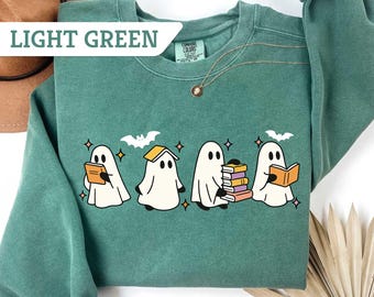 Comfort Colors® Read More Books Spooky Teacher Sweatshirt, Ghost Teacher Tshirt, Reading Teacher Tee, Halloween Teacher Shirt