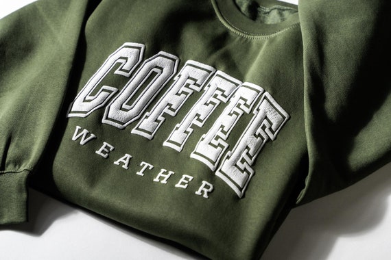 Coffee Weather Puff Sweatshirt, Fall Puff Shirt, Fall Lover, Puff Shirt, Embossed Coffee Lover Shirt,Women Coffee Puff Sweatshirt,Puff Shirt