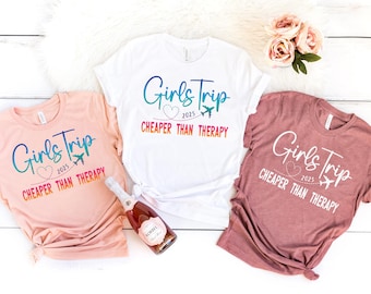 Girls Trip Cheaper Than Therapy 2026, Girls Trip Shirt With Besties, Girls Vacation Shirt, Besties Vacation Shirt, Girls Cruise Shirt