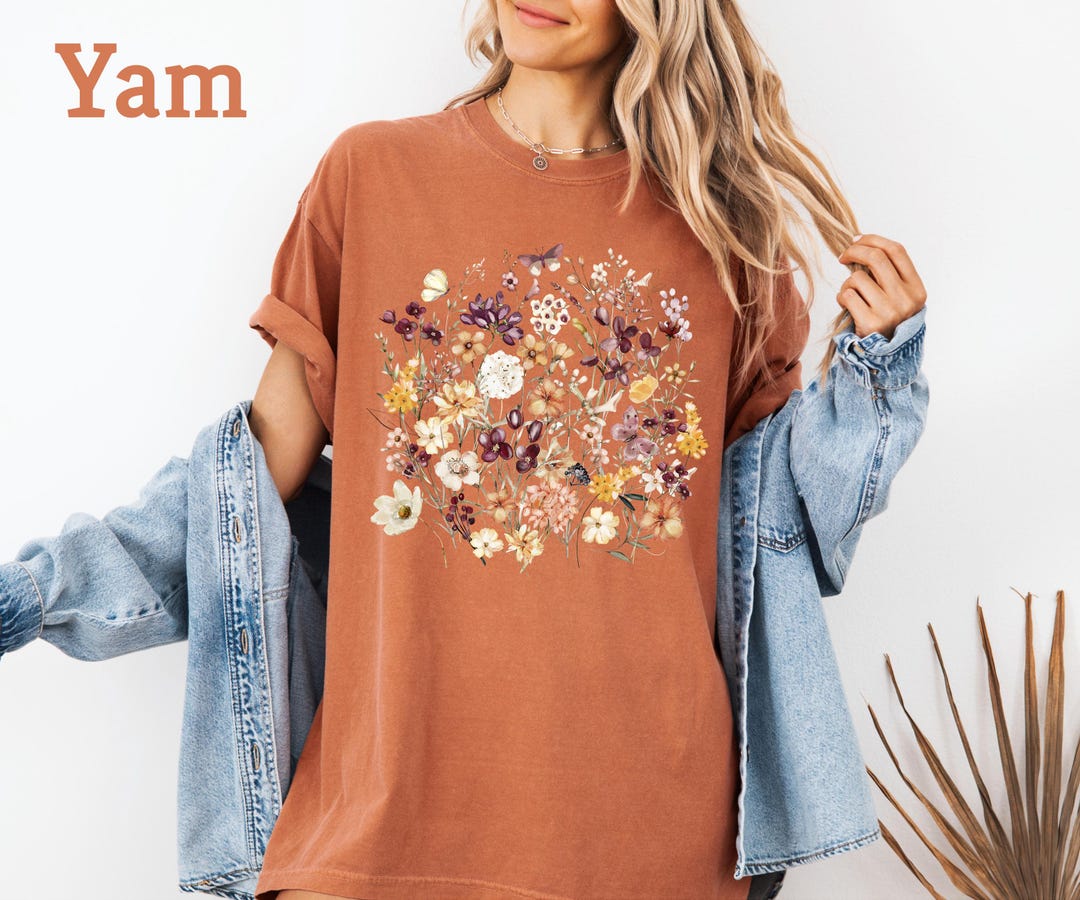 Comfort Colors® Pressed Flowers Shirt, Meadow Shirt, Wildflowers Shirt ...