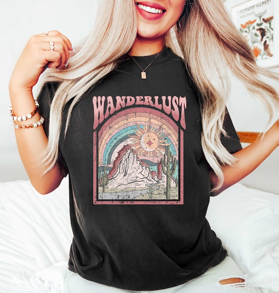 Western Shirt, Retro Wanderlust Shirt, Adventure Shirt, Retro Adventure Shirt for Women, Adventure shirt, Adventure Awaits Shirt