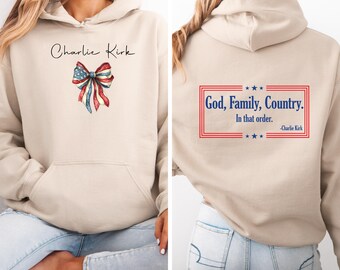 God Family Country In That Order Sweatshirt, Patriotic Design Hoodie, Charlie Kirk Shirt, Red White Blue Tshirt,Freedom Long sleeve