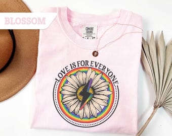 Comfort Colors® LGBTQ Pride Shirt, Love Is For Everyone Shirt, Pride Month Shirt, LGBTQ Shirt, Pride Shirt, Equality Shirt, Rainbow Shirt
