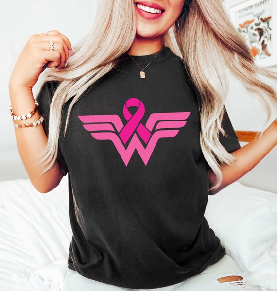 Cancer Ribbon Wonder Women Shirt, Breast Cancer Shirt, Cancer Warrior Shirt, Cancer Fighter T-Shirt, Cancer Awareness Shirt, Strong Women