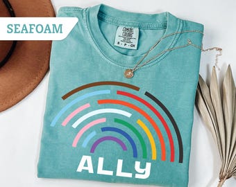 Camiseta Comfort Colors® para aliados LGBTQ, camiseta "El amor es amor", regalo de apoyo LGBTQ, camiseta para aliados trans, regalo del orgullo para aliados, sudadera de justicia social