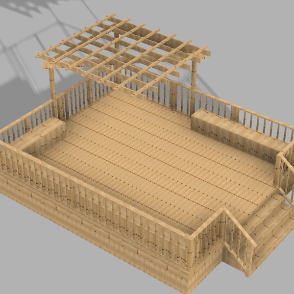 Custom 3D Models/Custom Deck and House Design/Custom Outdoor Patio Design/Decks/3D Rendering/CAD Drawing/How to build a deck