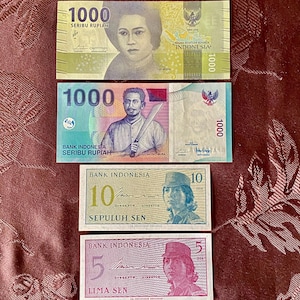 Lot of 4 Indonesia Uncirculated Banknotes