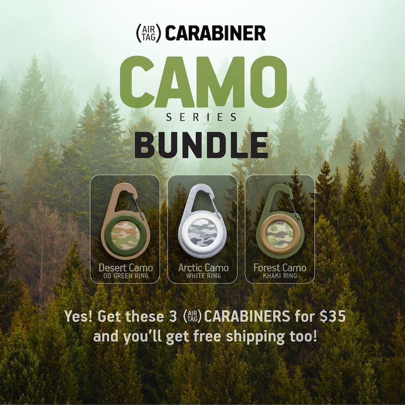 AirTag Carabiner, Camo Series, AirTag Clip, AirTag Keychain, Free Shipping Available Etsy