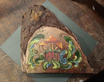 Scandinavian Norwegian Rosemaling Handpainted Art Plaque