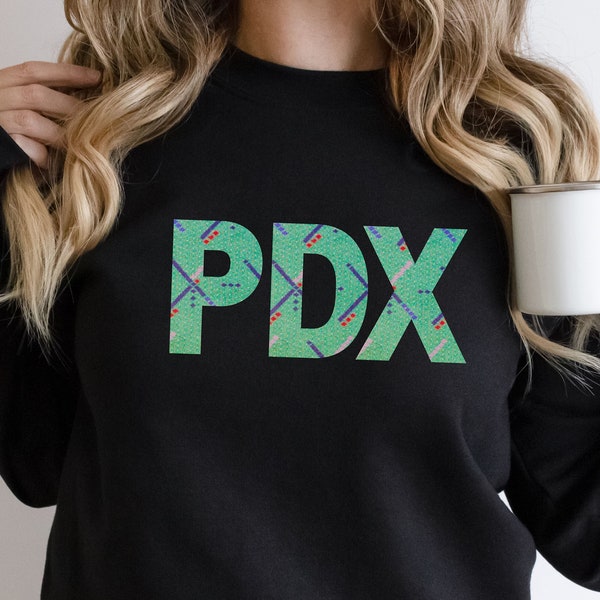 Women's PDX Sweatshirt Men's Sweatshirt Portland Oregon Present for Oregonian Youth Boys NBA fan Shirt Iconic PDX airport carpet