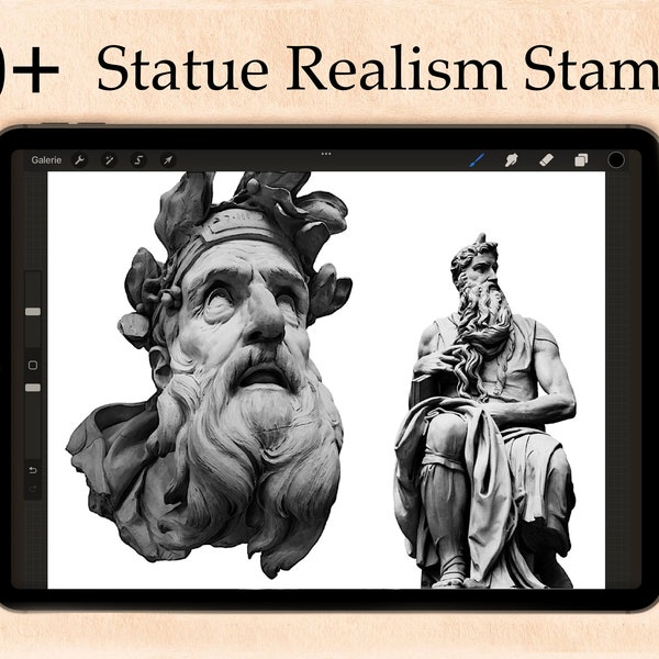 Procreate statue réalisme tatouage tampon