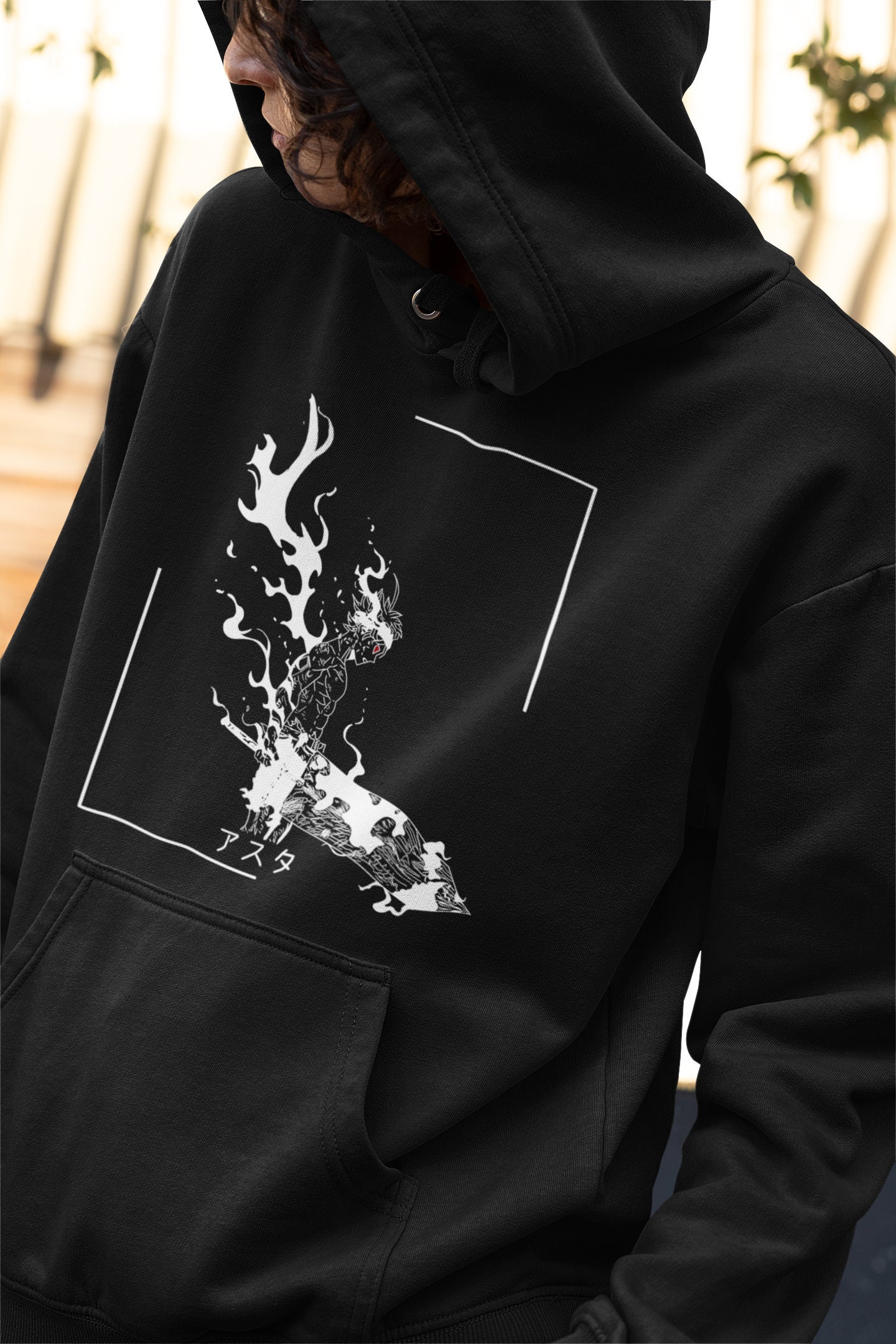 Anime hoodie black sale