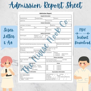 Admission Report Sheet Nursing Admission Report Sheet Admission Report Template