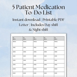 Medication Schedule Sheet Hourly To Do List