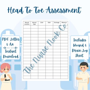 Head to Toe Assessment Nursing Template Patient Assessment Sheet Nurse ...