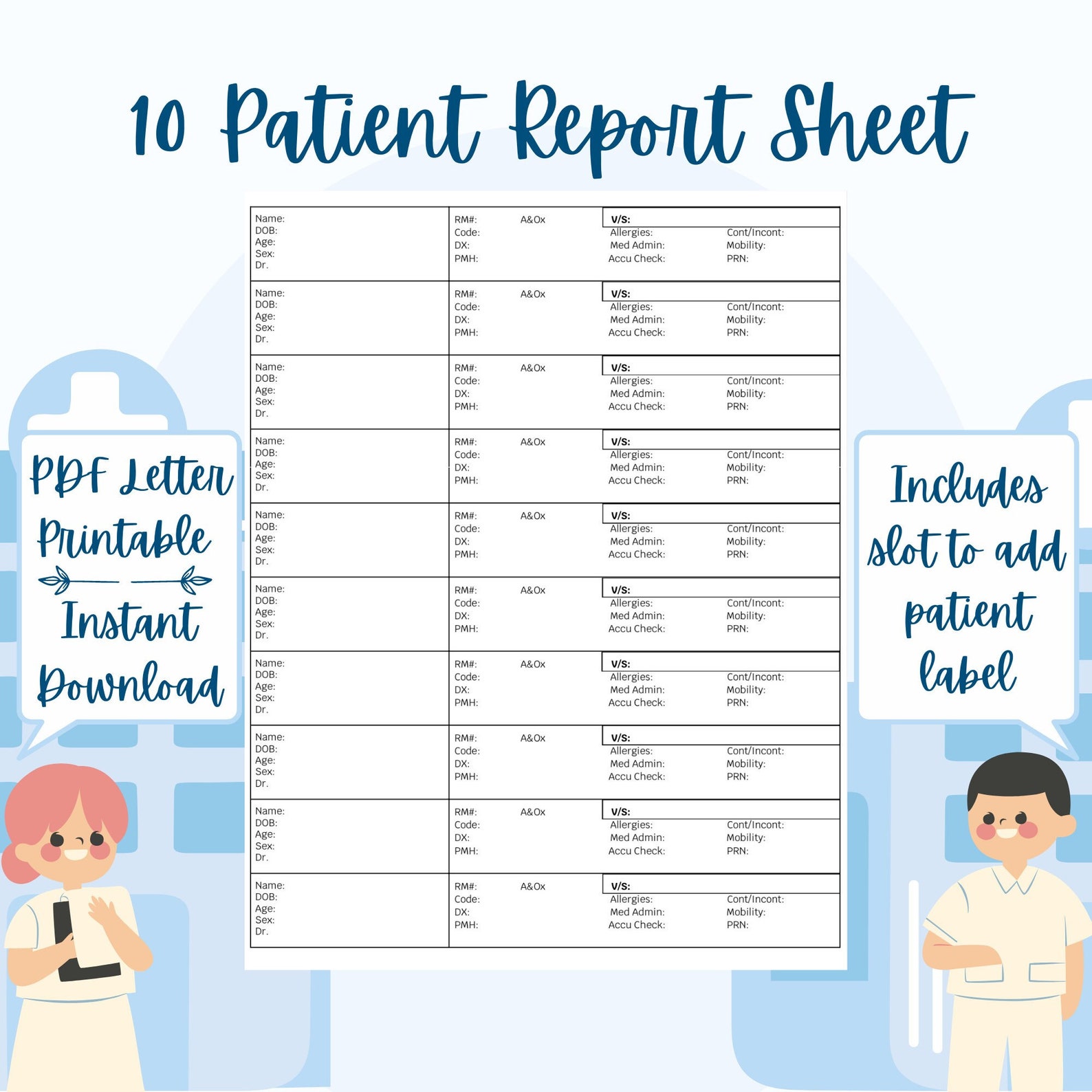 Nurse Report Sheet Student Nurse Report Sheet 10 Patient Report Sheet