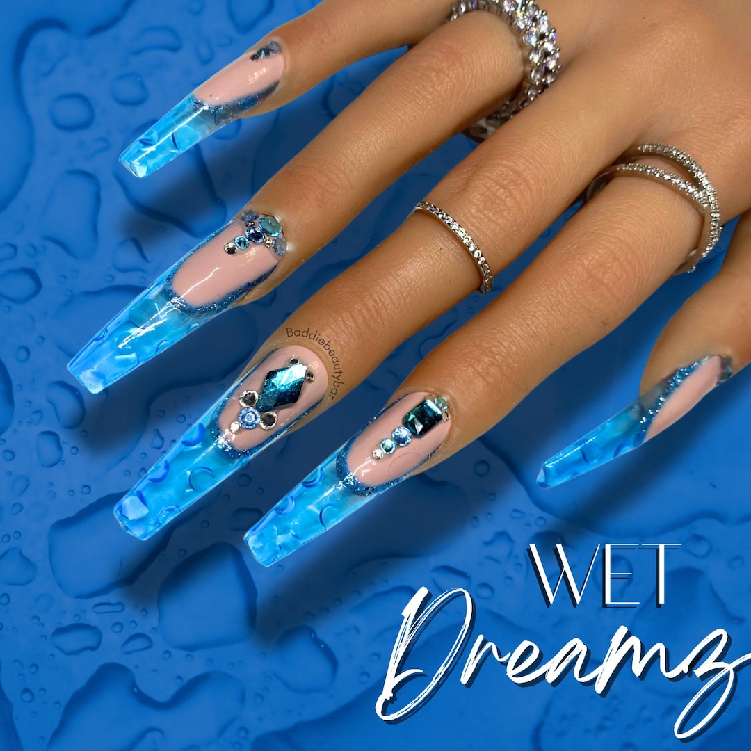 Water Drop Nails | Luxury Custom Nails | Press-on Nails | Jelly Nails ...
