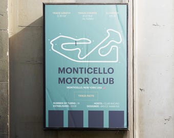Monticello Motor Club Track Art Print – Formula 1 Racing Poster
