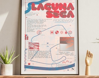 Poster del circuito di Laguna Seca – Stampa artistica moderna del tracciato di Formula 1