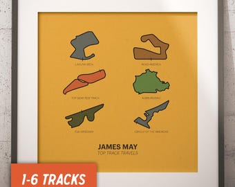 Personalized Race Track Print: 1-6 tracks wall art - Custom Racing Poster, Birthday Gift - Customizable