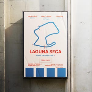 Laguna Seca Track poster-formule 1-poster-formule 1-afdruk-F1 circuitafdruk-F1 Racing cadeau-F1 cadeau-F1 circuit-track kunst