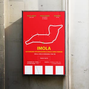 Imola Track Poster- Formula 1 Poster- Formula 1 Print- F1 Track Print- F1 Racing Gift- F1 Gift- F1 Circuit- Track Art
