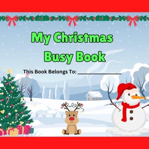Christmas Busy Book, Winter-Christmas Quiet Book, Toddler-Preschool Activity Book, Printable PDF Pages, Homeschool Resources, Holiday Binder